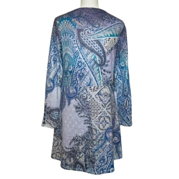 CHICO'S Long Sleeve Paisley Tunic Top with Pockets - Size Small - Picture 6 of 11